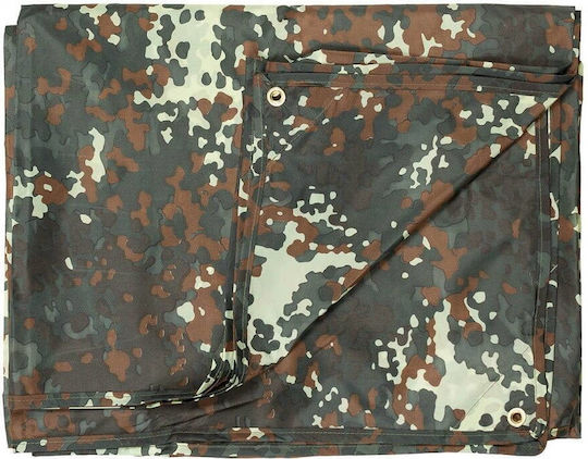 MFH Flecktarn Wasserdicht Plane 280gr/m² 3x3m. Hohe Beanspruchung Grün