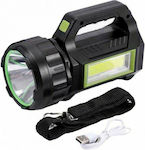 Rechargeable Flashlight LED Dual Function Black