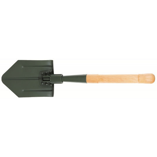MFH CH Folding Spade Wooden Handle Shovel Survival with Saw & Knife