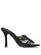 Envie Shoes Δερμάτινα Mules με Λεπτό Ψηλό Τακούνι σε Μαύρο Χρώμα