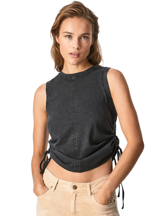 Pepe Jeans Women's Summer Crop Top Sleeveless Black