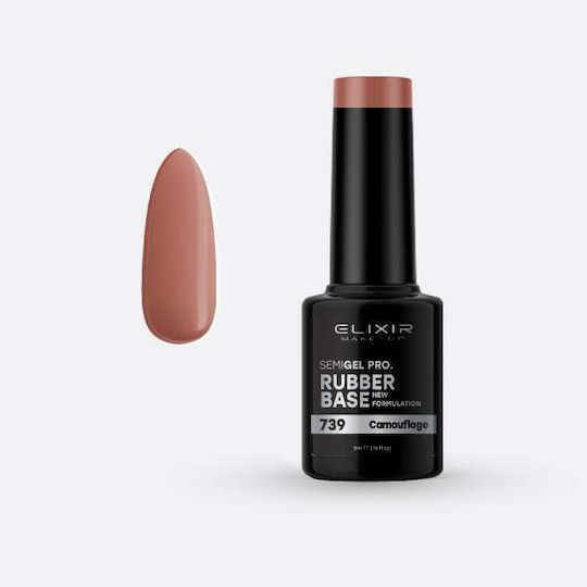 Elixir Camouflage 739 Base Coat για Ημιμόνιμα Βερνίκια Rubber 8ml