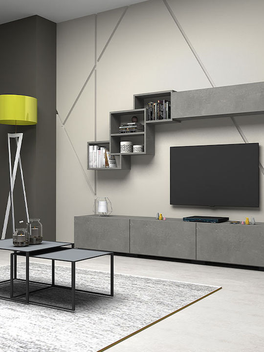 Wohnzimmer TV-Einheit Free Grey / Charcoal L210xB35xH38cm
