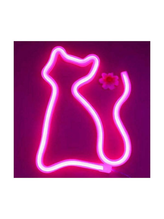 Led Kids Decorative Lamp Kitten Pink 16.5x23.5cm