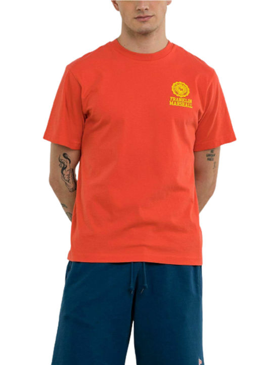 Franklin & Marshall Piece Dyed 20/1 T-shirt Κοραλί