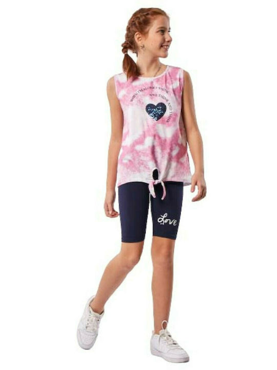 Εβίτα Kids Set with Leggings Summer 2pcs Pink