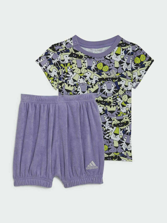 Adidas Kids Set with Shorts Summer 2pcs Purple x Marimekko