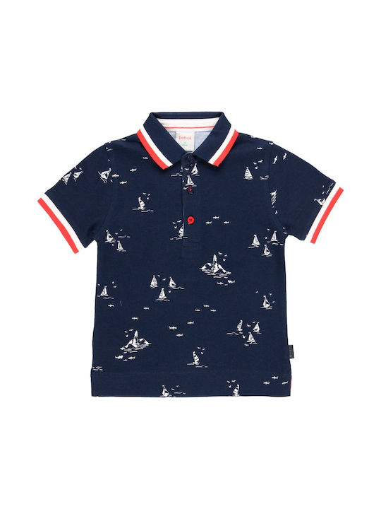 Boboli Kids Polo Short Sleeve Navy Blue