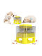 Pet Interest Square Fun Feeder Αυτόματo Μπολ Φαγητού & Νερού για Σκύλο & Γάτα με Βάση 18.6cm σε Κίτρινο Χρώμα