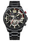 Curren Men's Watch 47mm Chronograph Battery with Black Metal Bracelet