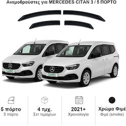 Heko Set Car Windbreakers Front and Back Dark Fime for Mercedes-Benz Citan 2 2021 3/5D 4 Pieces Heko Set Car Windbreakers Front and Back Dark Fime for Mercedes-Benz Citan 2 2021 3/5D 4 Pieces