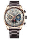 Curren Men's Watch 45mm Chronograph Battery with Metal Bracelet Black / White