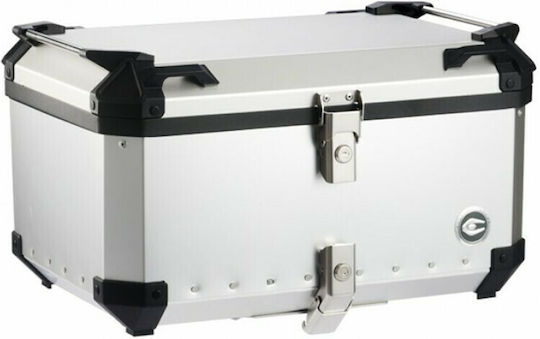 Coocase Q3 Μπαγκαζιέρα Μοτοσυκλέτας Αλουμινίου 65lt Ασημί