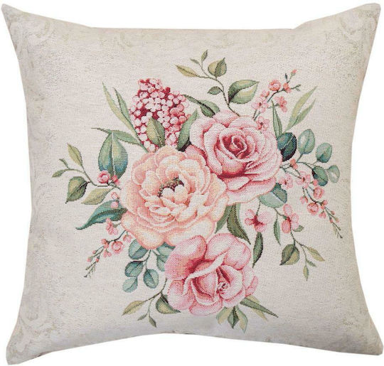 Sette Colori Throw Pillow Case Selena Ecru 3 Pieces 45x45cm