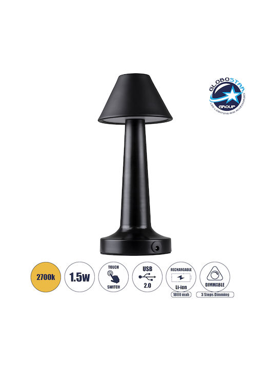 GloboStar Molly Metal Table Lamp for Socket GU10 with Black Shade and Base