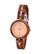 Bewell Antheia Damen Uhr mit Rot Holzarmband