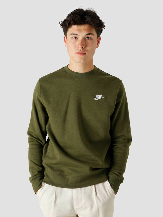 nike club sweatshirt khaki