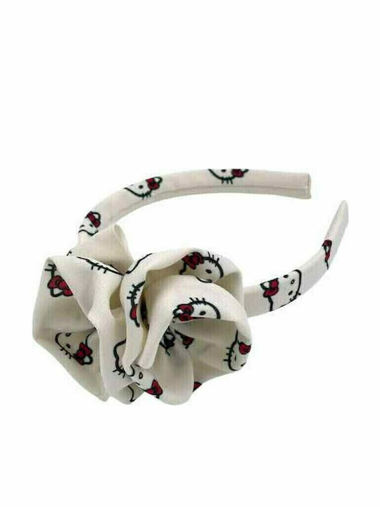 Bonjour Bebe White Kids Headband with Flower STEKGIR0013 Kitten