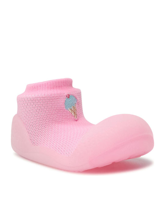 Attipas Kids Slipper Knee-High Socks Pink