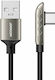 Joyroom S-1230K3 Angle (90°) / Braided USB 2.0 Cable USB-C male - USB-A male Silver 1.2m
