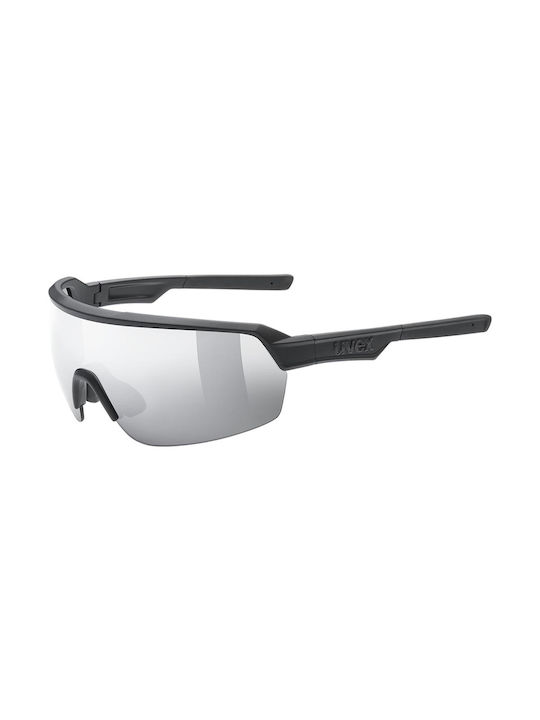 Uvex Sportstyle 227 Sonnenbrillen mit Schwarz Rahmen und Silber Spiegel Linse S5320662216