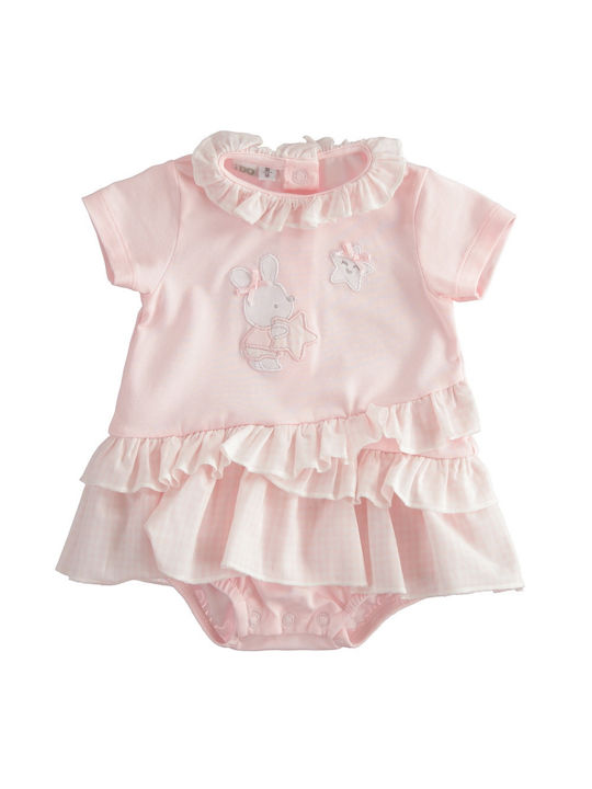 iDO Baby Bodysuit Set Short-Sleeved Pink