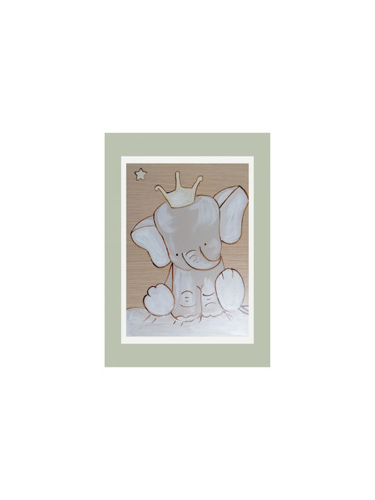 Handmade wooden elephant frame 45x30cm