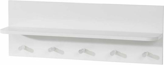 Polihome Kinder Wandhaken Mehrfachhaken mit Regal Hölzernes 80x17x29εκ. 1Stück