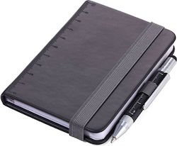 Troika Notebook A7 with Blank Pages , Elastic and Pen Holder Black