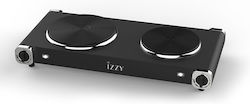 Izzy IZ-1203 Επιτραπέζια Εστία Εμαγιέ Διπλή Μαύρη