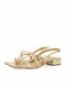 Gioseppo Leather Women's Sandals Kovarid Rose Gold with Chunky Low Heel