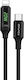 Awei CL-123L LED / Braided USB-C to Lightning Cable Μαύρο 1m