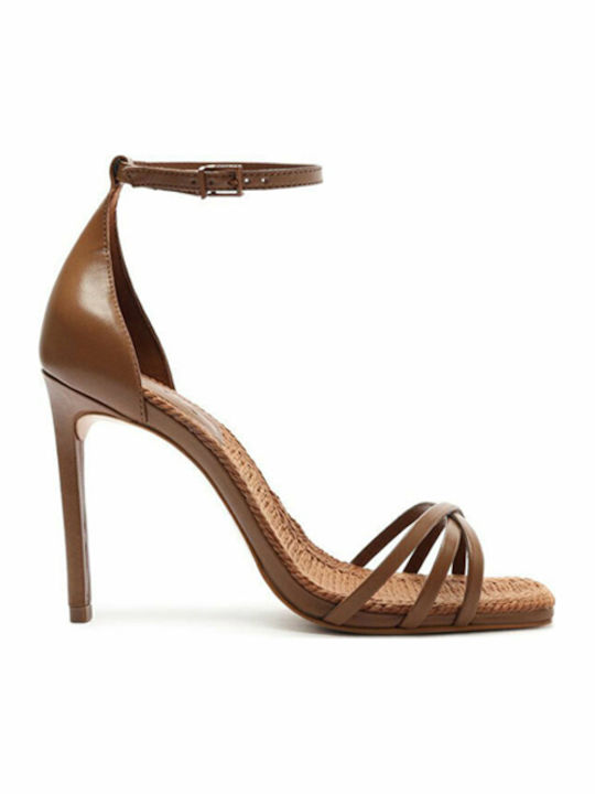 Leder Sandalen Dark Nude