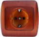 Elbi Zirve Power Socket Brown 1pcs