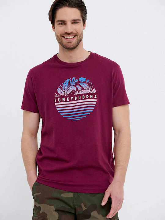 Funky Buddha Herren T-Shirt Kurzarm Grape
