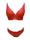Join Spitzen Unterwäsche-Set für Damen BH mit Slip Rot