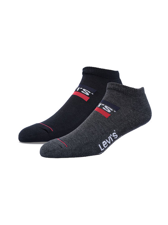 Levi's Unisex Μονόχρωμες Κάλτσες Mid Grey / Black 2Pack
