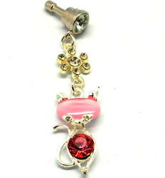 Γυάλινη Γάτα Mobile Jewelry Pink