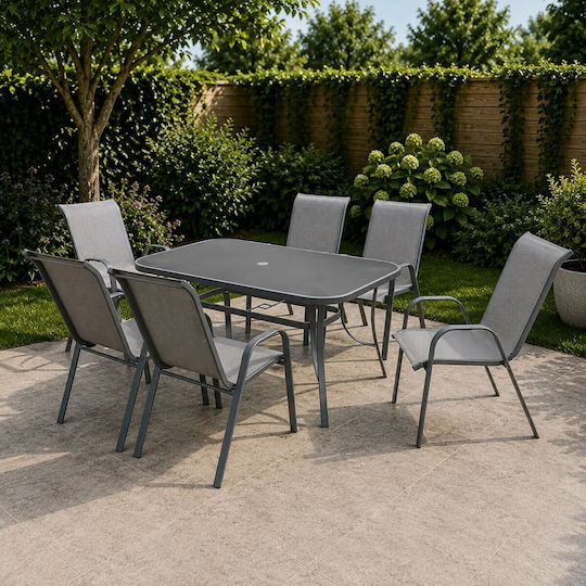 Set Dining 7 Piese Antracit