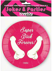 Lovetoy Super Dick Forever! Bachelorette Paper Plates 6τμχ