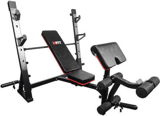 X-FIT Ρυθμιζόμενος Πάγκος Γυμναστικής με Ορθοστάτες