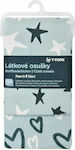 Baby Bath Gloves Hearts & Stars Blue 2pcs