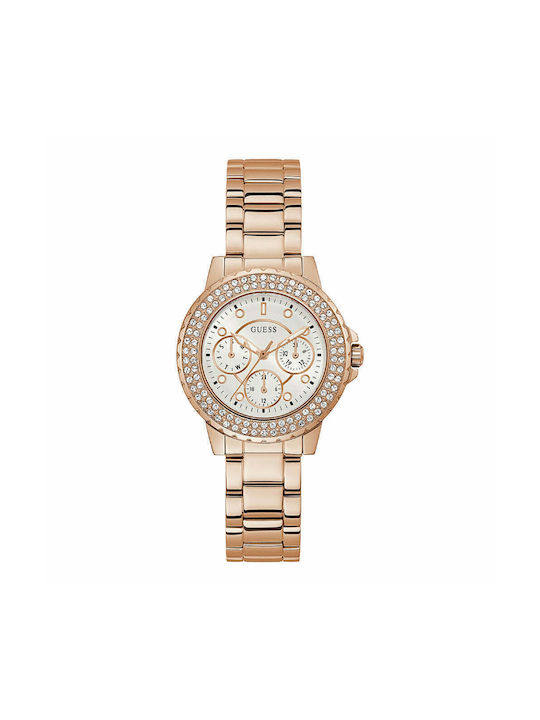 GC Watches Crown Ρολόι Χρονογράφος με Μεταλλικό Μπρασελέ σε Ροζ Χρυσό χρώμα