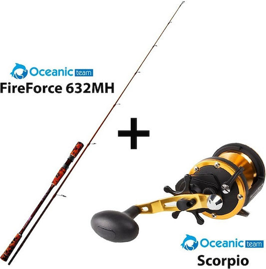 Oceanic Fireforce 632MH Καλάμι Ψαρέματος για Jigging / Slow Jigging 1.89m με Μηχανισμό 60-180gr
