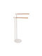 Aria Trade AT000762 Double Floor Standing Bathroom Freestanding Coat Rack ​39.5x77.5cm White