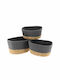 Storage Basket Fabric Gray 3pcs