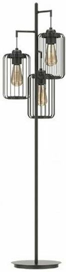 Elmark Daria Vintage Stehleuchte H148.2xB32.3cm. mit Fassung für Lampe E27 Schwarz