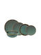 Cryspo Trio Emerald Green Glossy Porcelain Dinnerware Set 47.200.40 20pcs