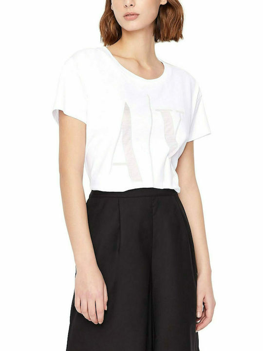 Armani Exchange Summer Women's Cotton Blouse Short Sleeve White