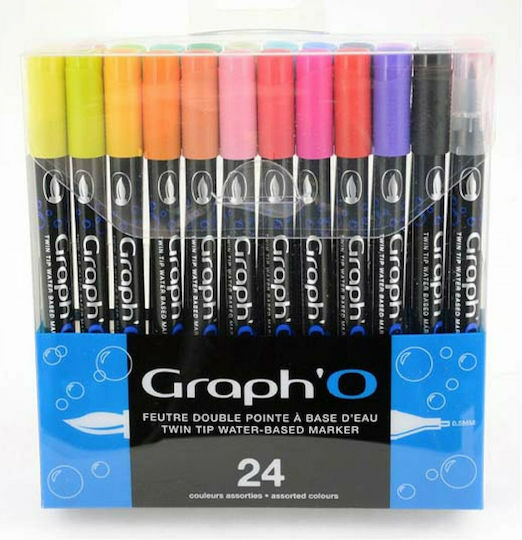 Graph' it Graph' O Μαρκαδόροι Σχεδίου Σετ 24 χρώματα